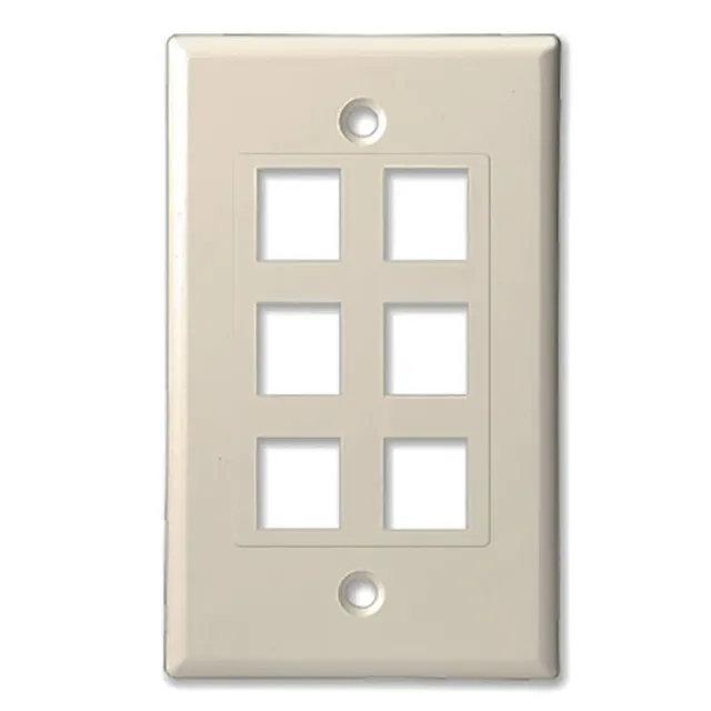 Simply45 206D-LA vægudtag 6 porte lys mandel 10 stk