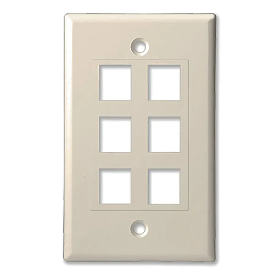 Simply45 206D-LA vægudtag 6 porte lys mandel 10 stk