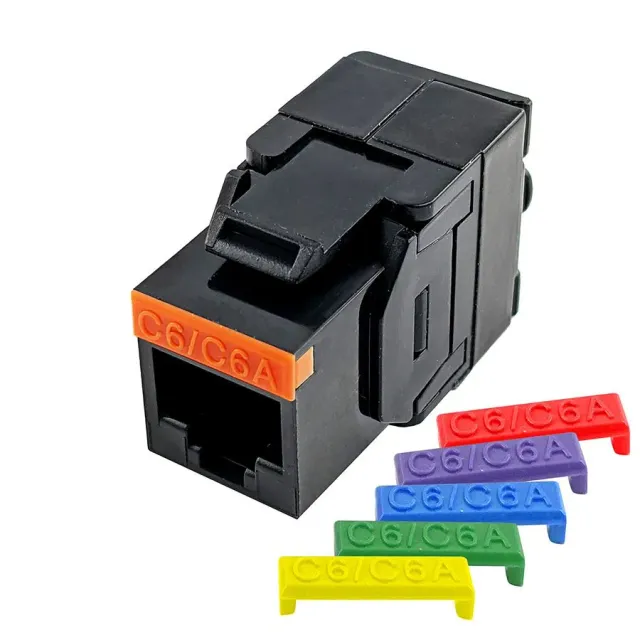 Simply45 Keystone Cat6/6A UTP jack 180° værktøjsfri sort