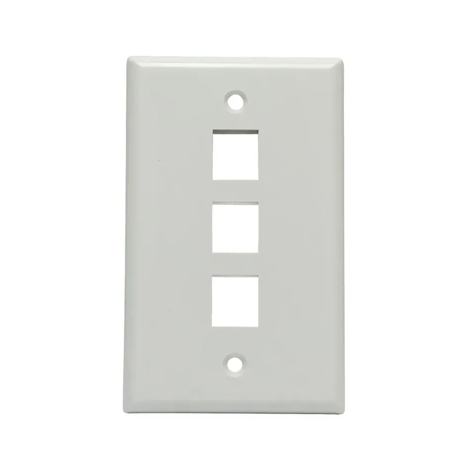 Simply45 3-port keystone vægplade hvid 1 stk single gang