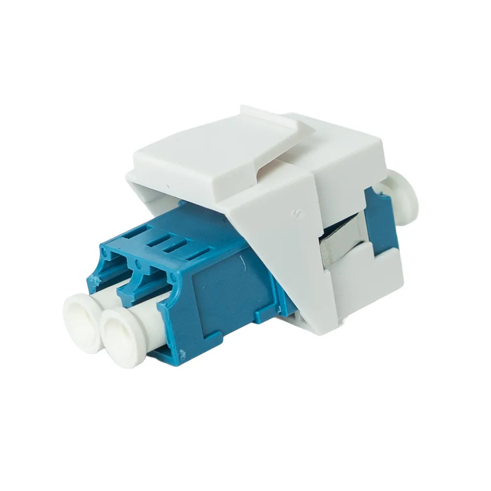 Simply45 LC/UPC Blue SM fiber keystone hvid 10-pak