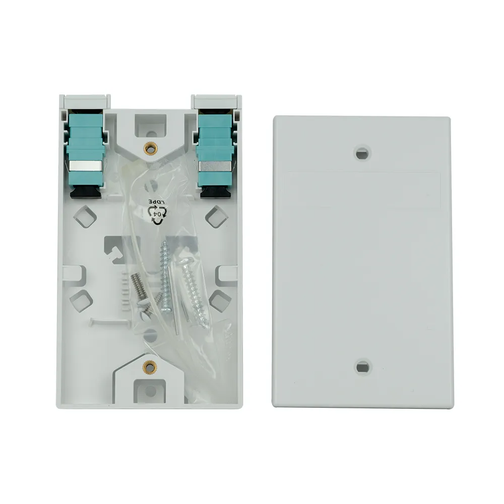 Simply45 2-port fiberboks SC multimode hvid
