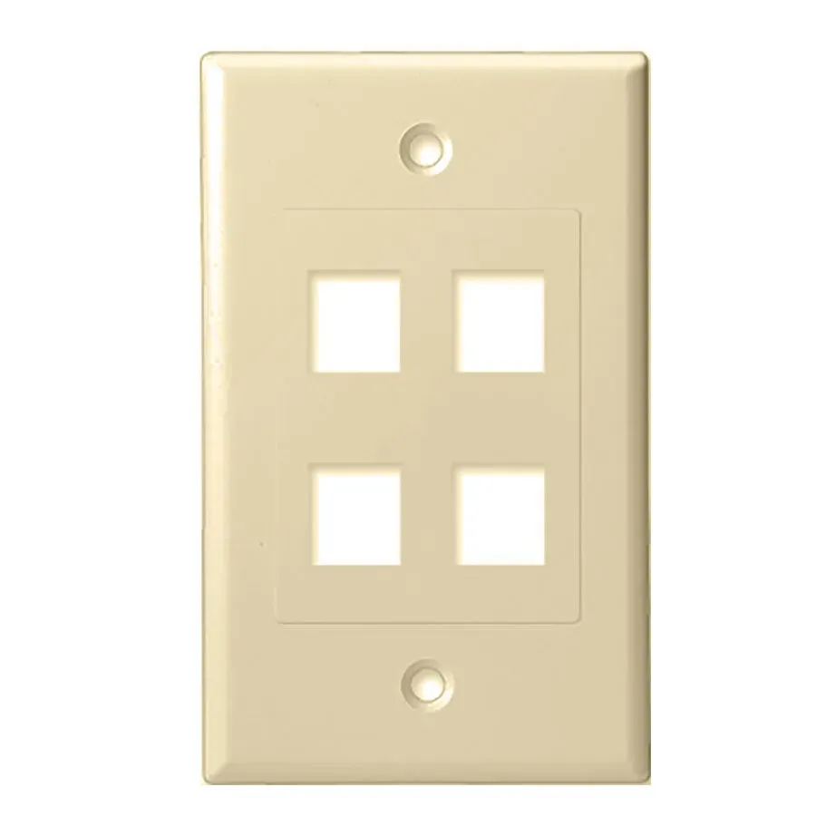 Simply45 204D-IV vægplade 4-port elfenben 10-pak