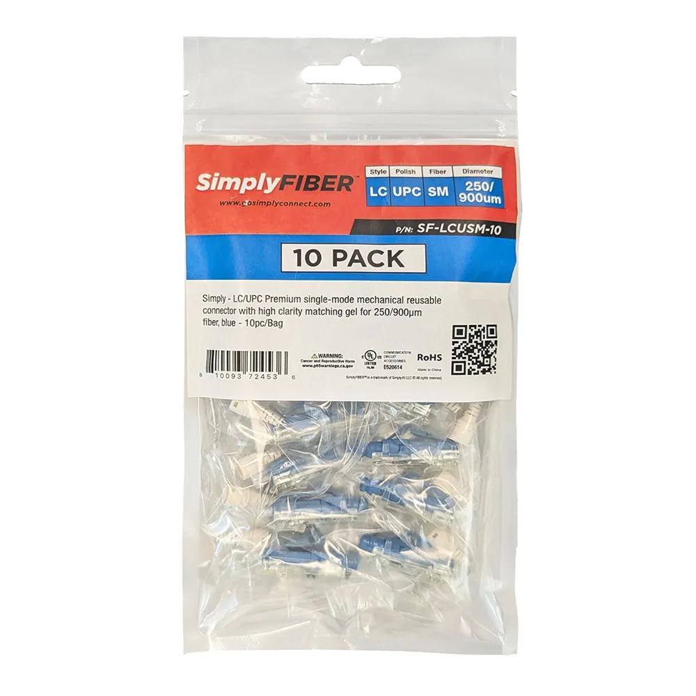 Simply45 LC/UPC fiberstik singlemode blå 10 stk
