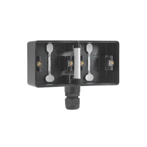 Niko Hydro 2-modul underlag IP55 sort M20 vandret