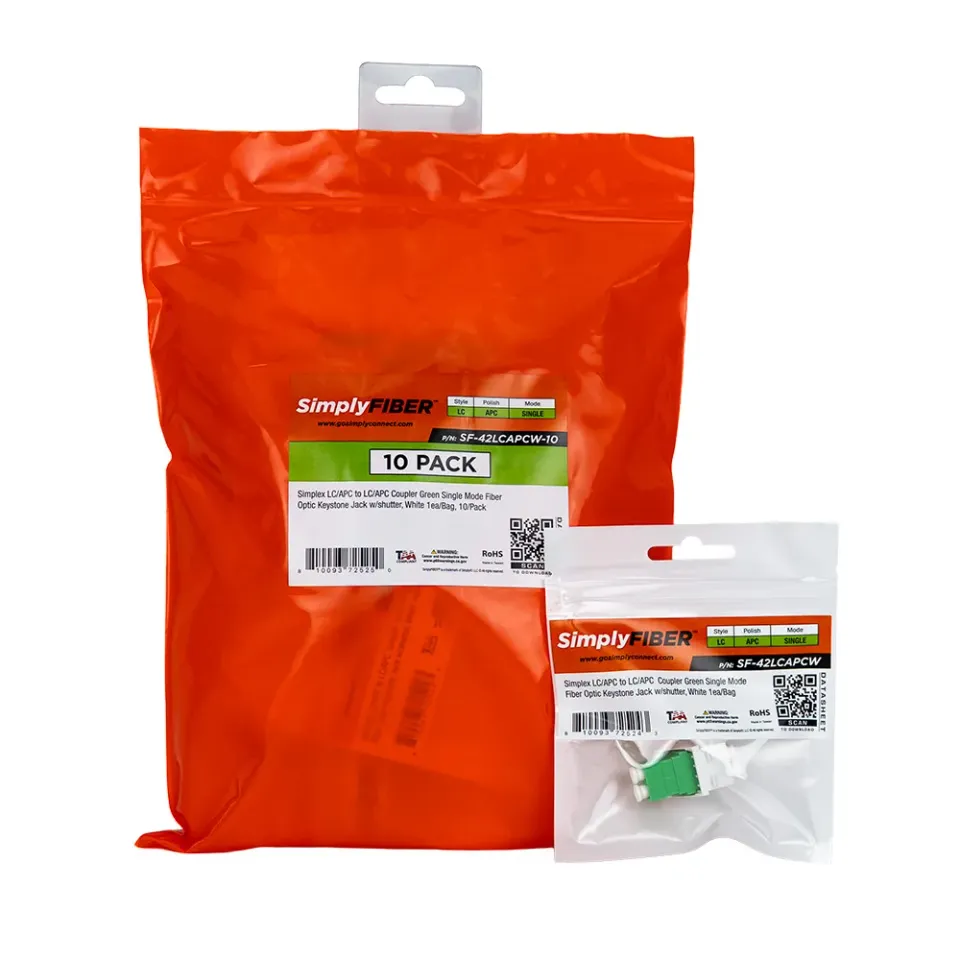 Simply45 LC/APC fiber keystone hvid single-mode 10-pak