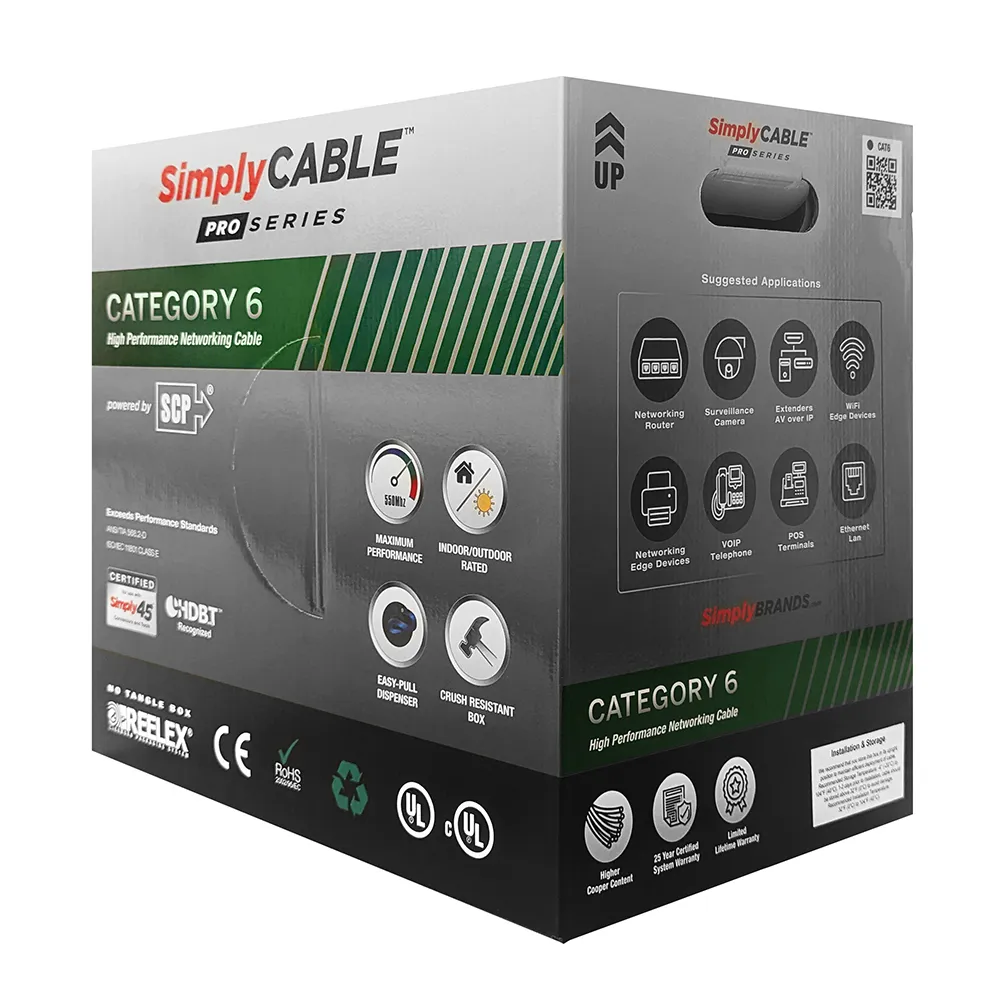 Simply45 Pro Series Cat6 installationskabel hvid 305 m