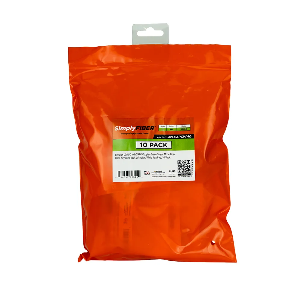Simply45 LC/APC fiber keystone hvid single-mode 10-pak