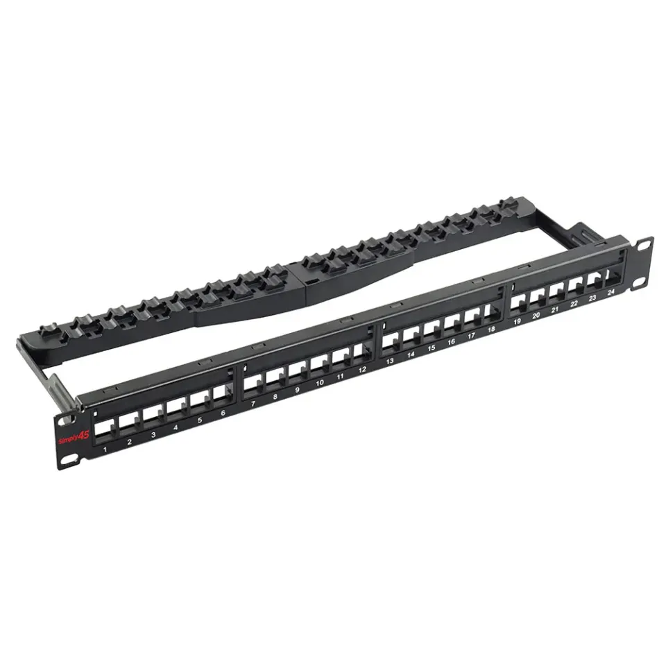 Simply45 24-port patchpanel keystone tomt 19" 1U