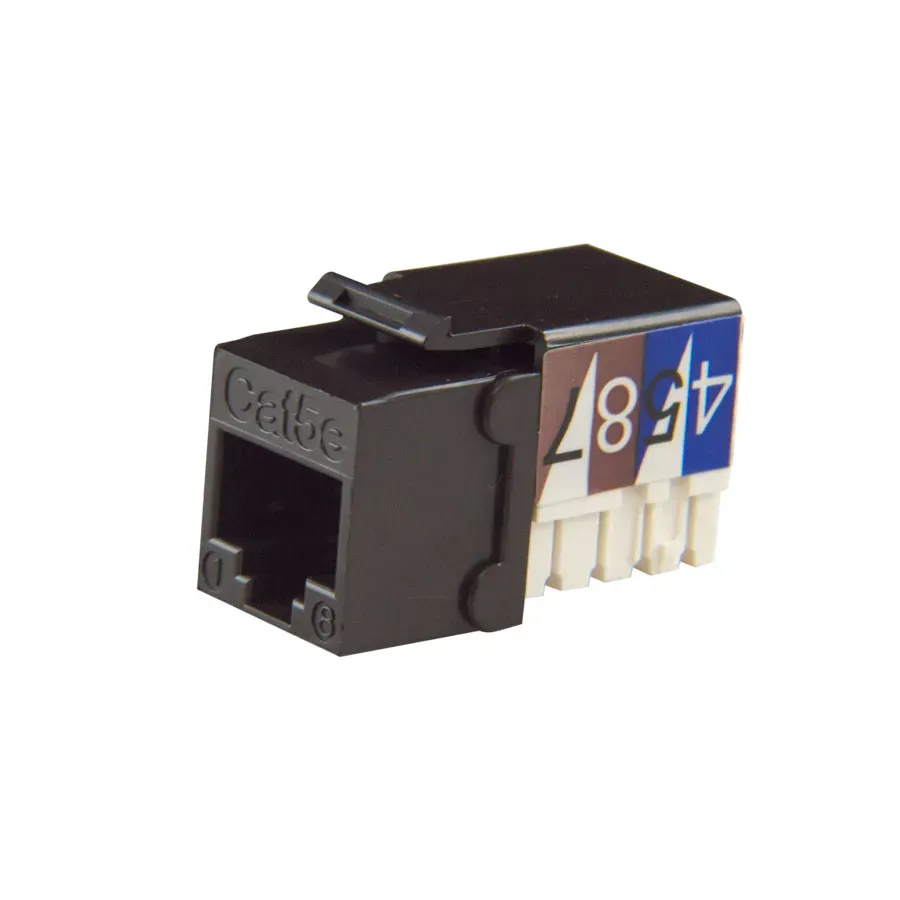 Simply45 101-BR Cat5e keystone jack brun 90 grader