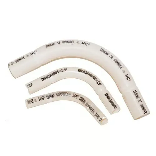 VPS-P rørbøjning 20 mm hvid 90 grader PVC
