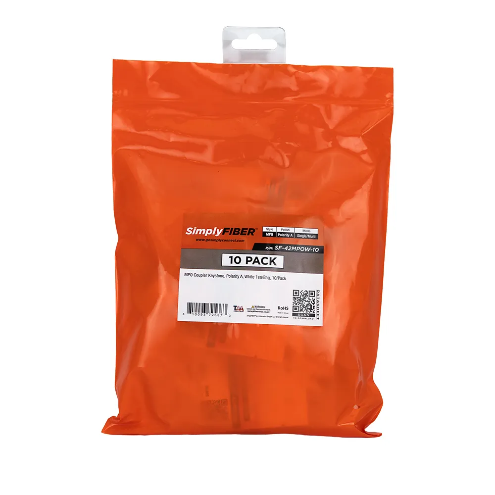 Simply45 MPO fiberadapter hvid 10-pak polaritet A