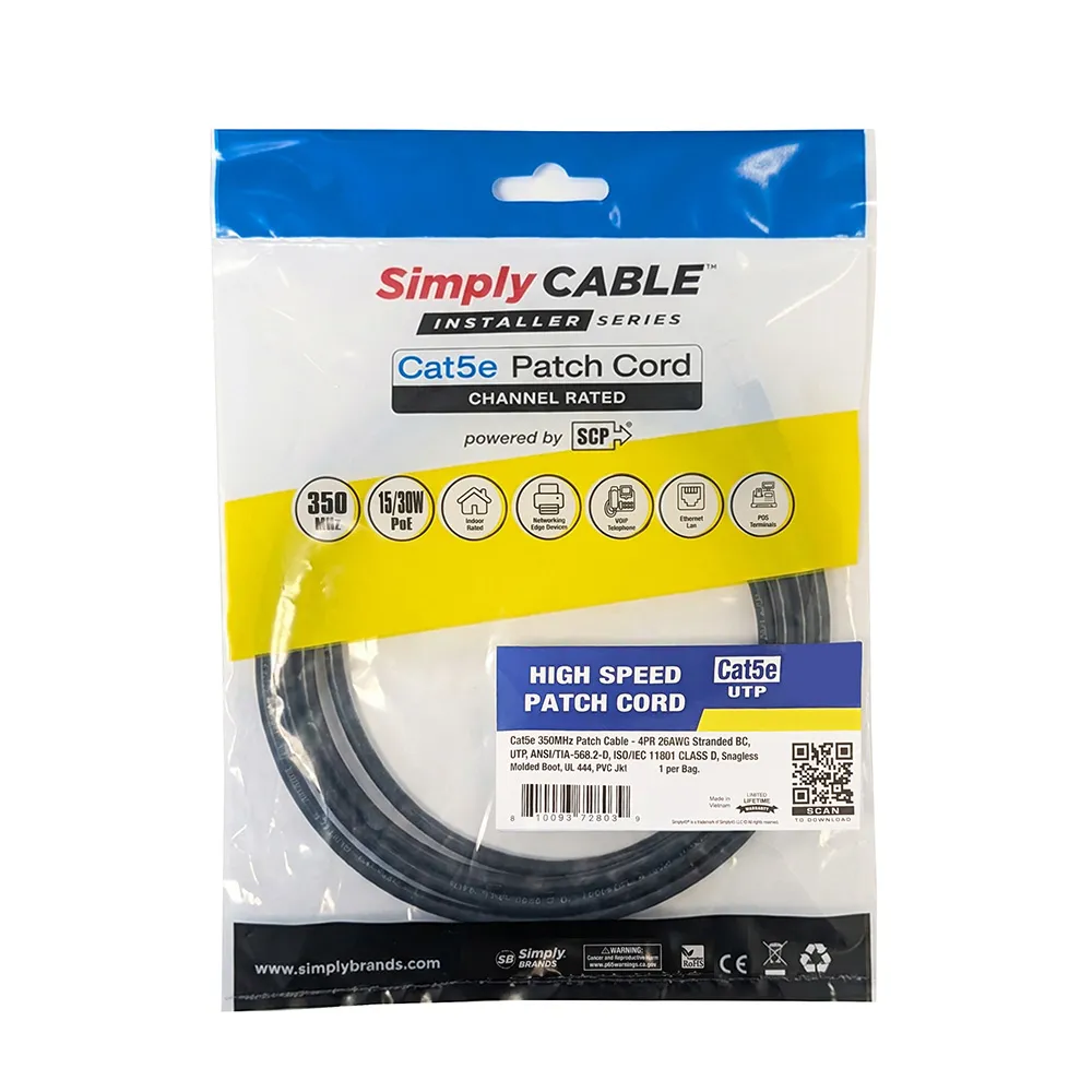 Simply45 Cat5e patchkabel 1,5m sort