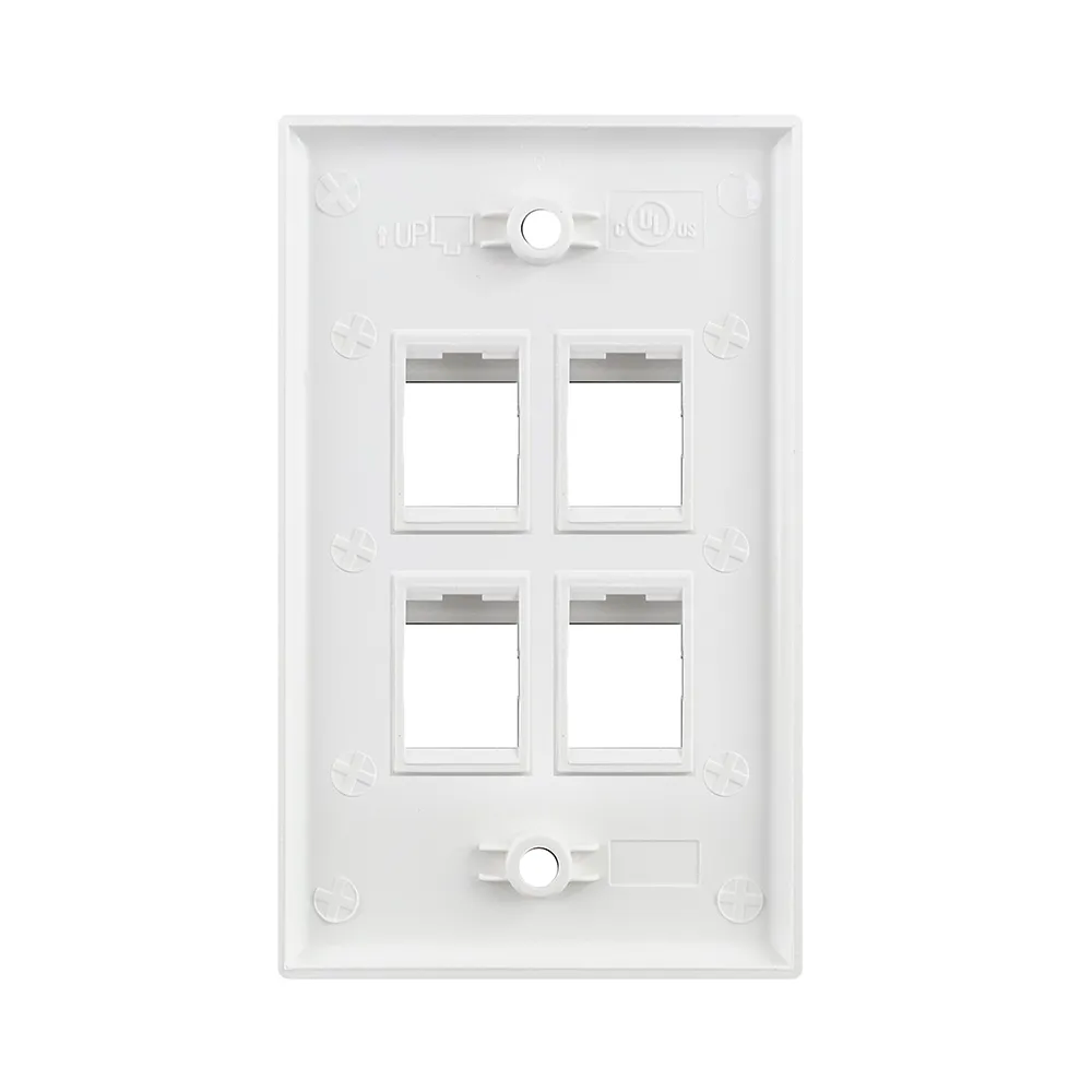 Simply45 S45-3204W keystone vægplade 4 port hvid