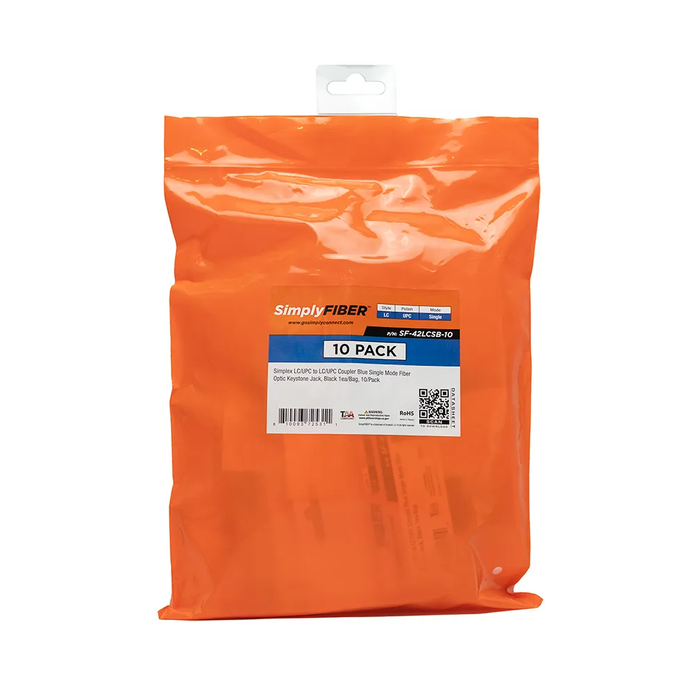Simply45 LC/UPC fiberkeystone single-mode sort 10 stk