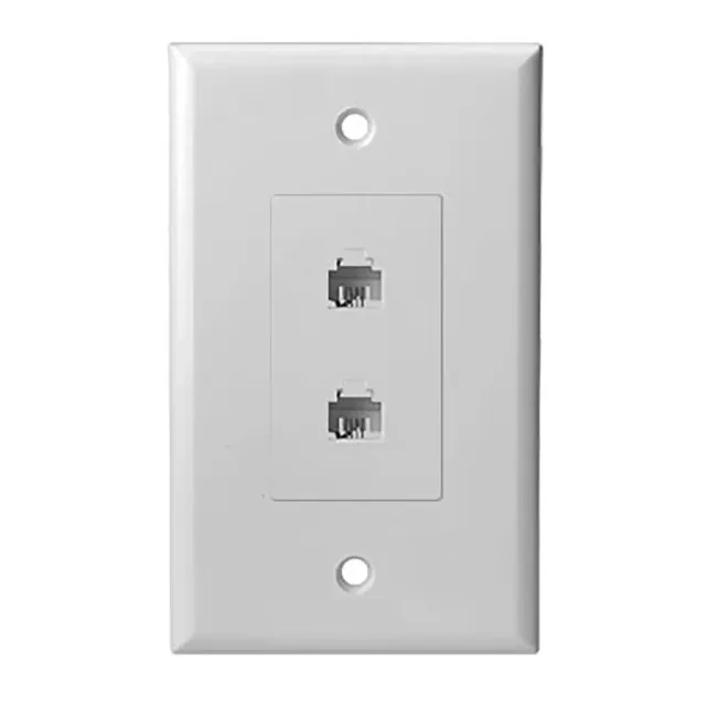 Simply45 239D-WT telefonstik dobbelt hvid 4-leder