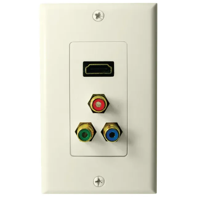 Simply45 126-AL vægudtag HDMI+RCA almond