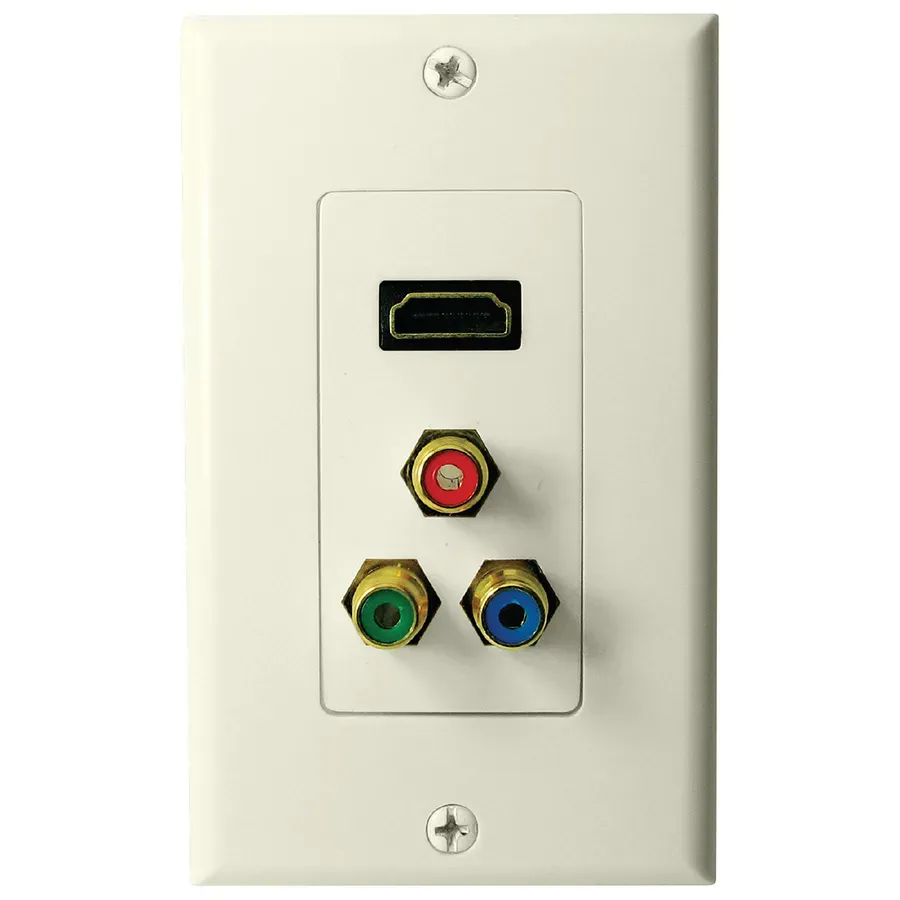Simply45 126-AL vægudtag HDMI+RCA almond