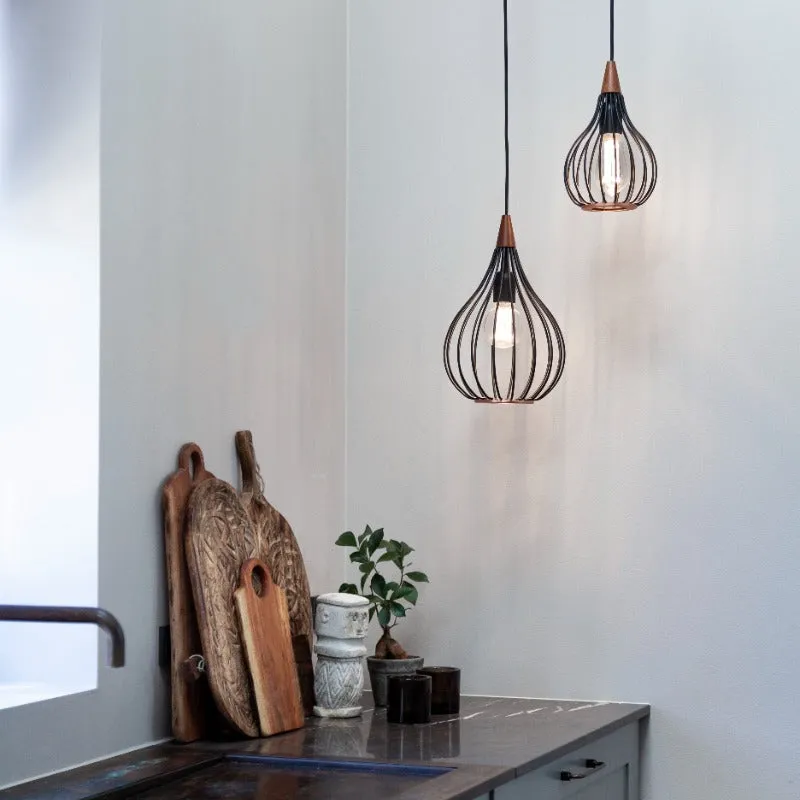 Halo Design Drops Pendel Ø30 opal sort træ