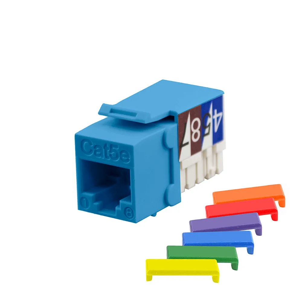 Simply45 Cat6 keystone jack 90° blå 25-pak