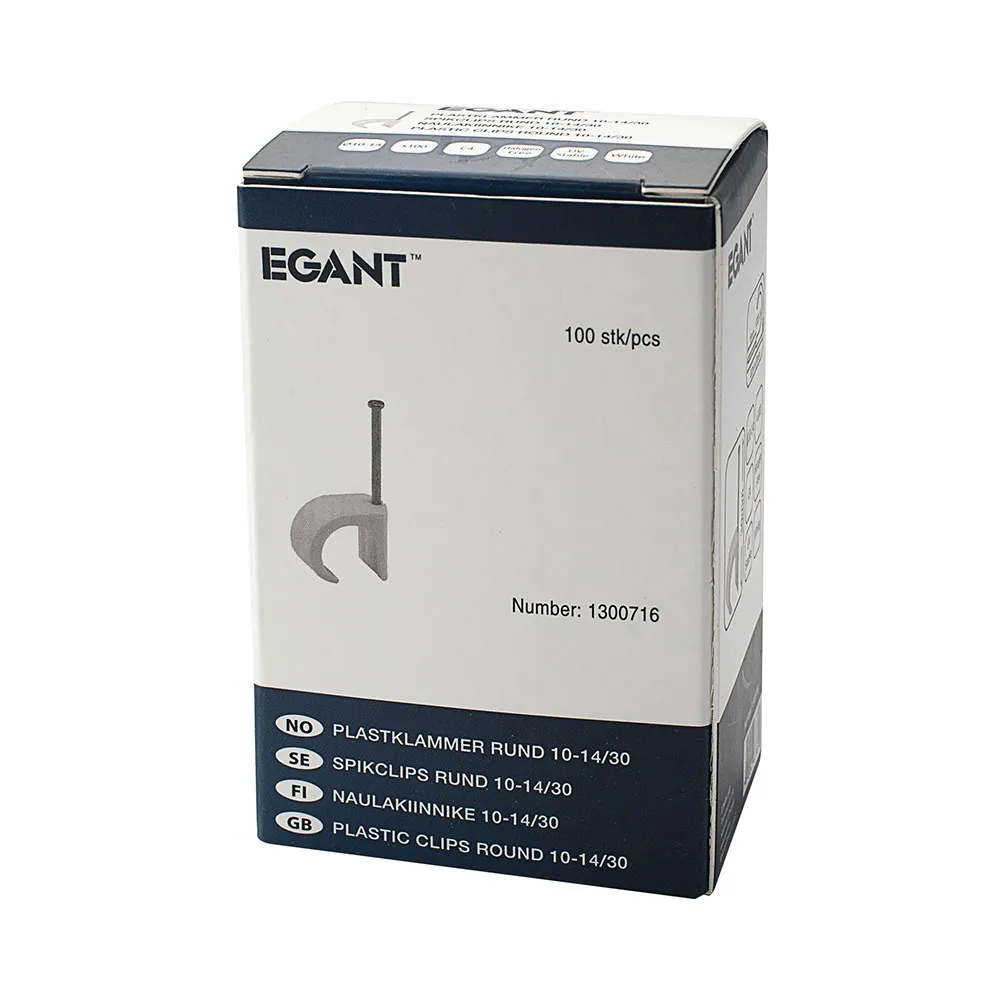 EGANT sømklammer 10-14 mm rund ledning