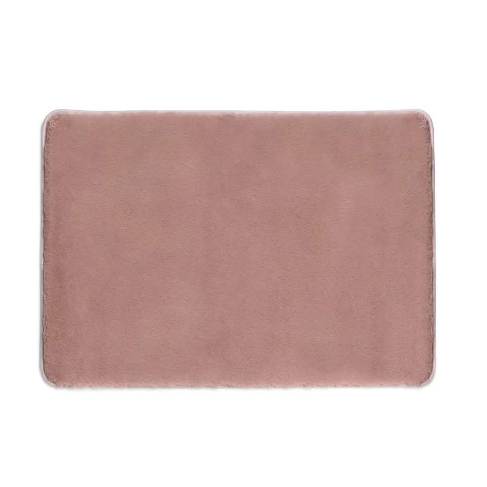 Fuzzy bademåtte rosa 40x60 cm blød skridsikker