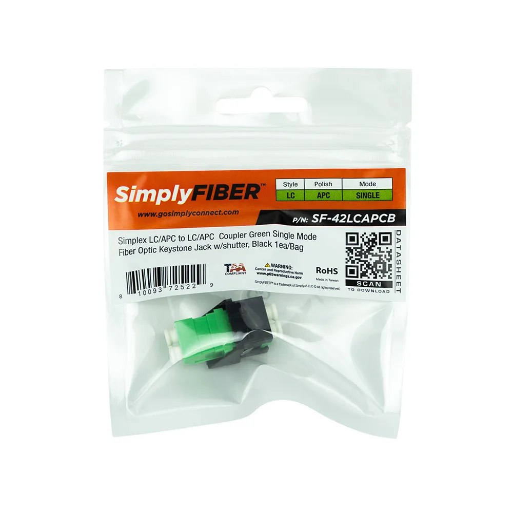 Simply45 LC/APC keystone fiberudtag singlemode grøn
