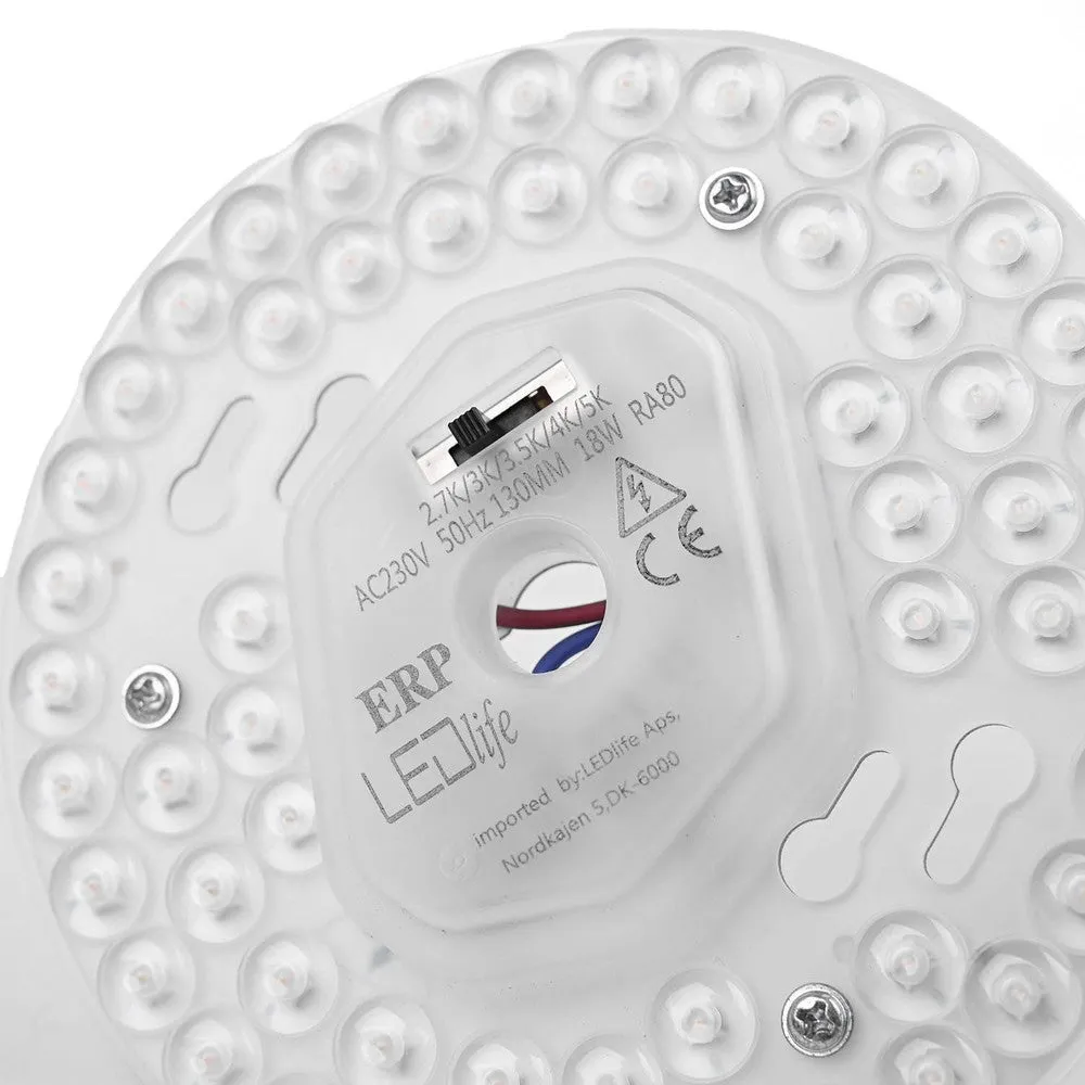 LED indsats 18W Ø130mm dæmpbar 5-i-1 CCT 2100lm