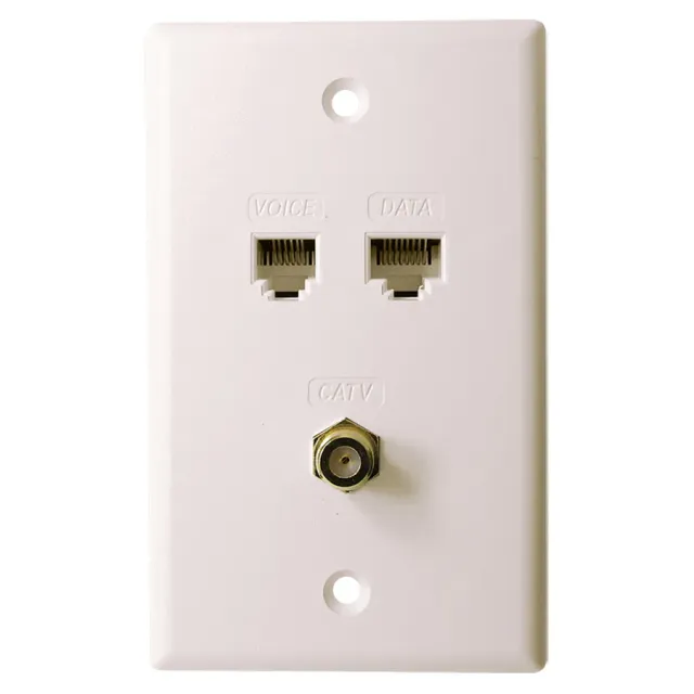 Simply45 123-WT vægplade hvid 10 stk F+CAT3+CAT5