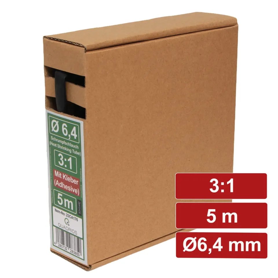 Electronic Garage EG 23CA176 krympeslange sort 6,4mm 5m med lim