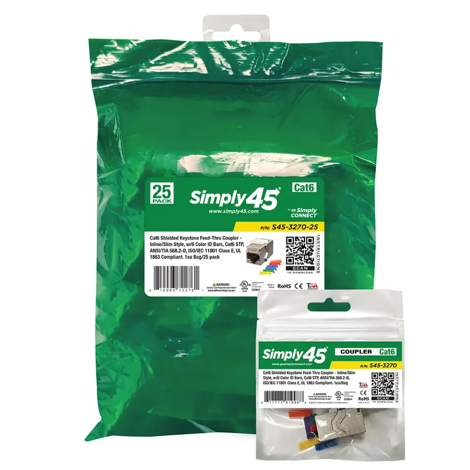 Simply45 Cat6 keystone samler skærmet 25 stk