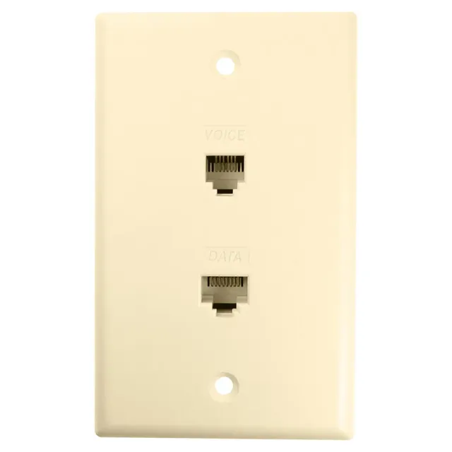 Simply45 122-AL vægudtag CAT3+CAT5 almond 10 stk