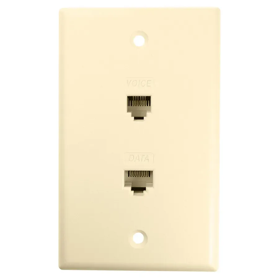 Simply45 122-AL vægudtag CAT3+CAT5 almond 10 stk