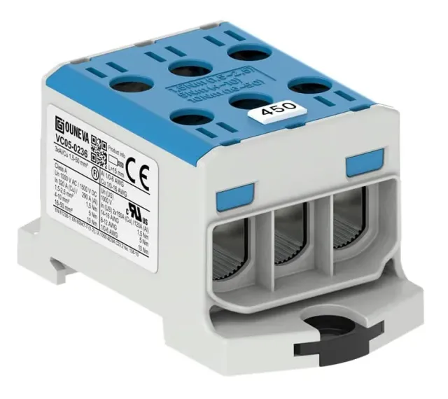 Ouneva OTL 1500V universalklemme 1xAl/Cu 1,5-16 mm² grå