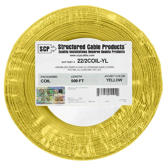 Simply45 22/2COIL-YL alarmkabel 152m gul coil