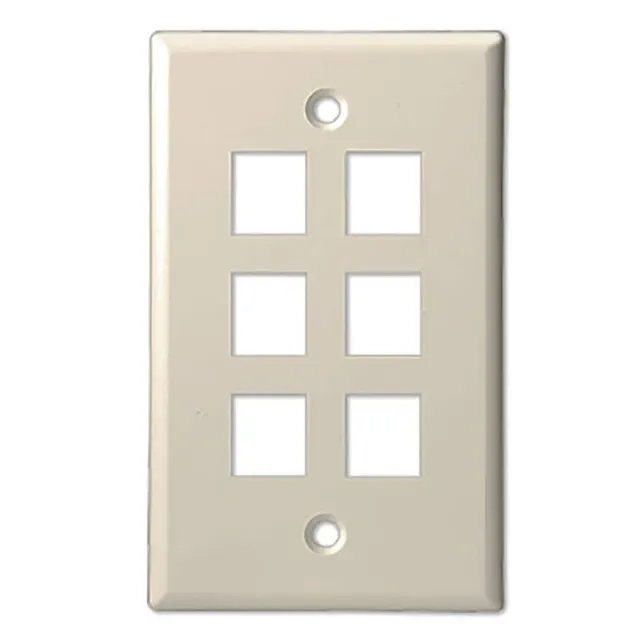 Simply45 206-LA vægplade 6-port lys almond 10 stk