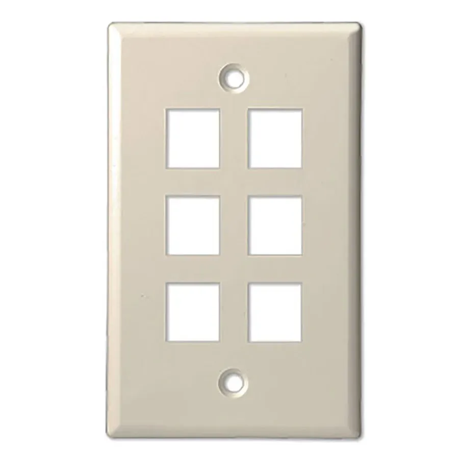Simply45 206-LA vægplade 6-port lys almond 10 stk
