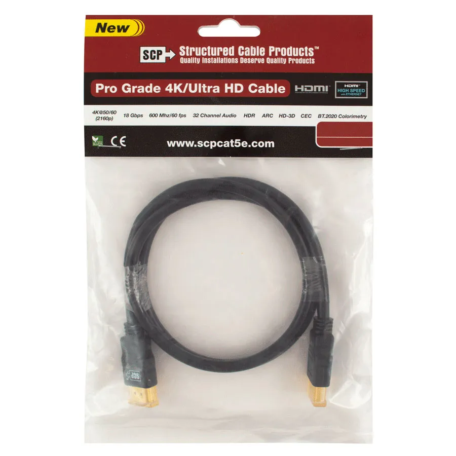 Simply45 944E-3 HDMI kabel 0,9m sort 4K