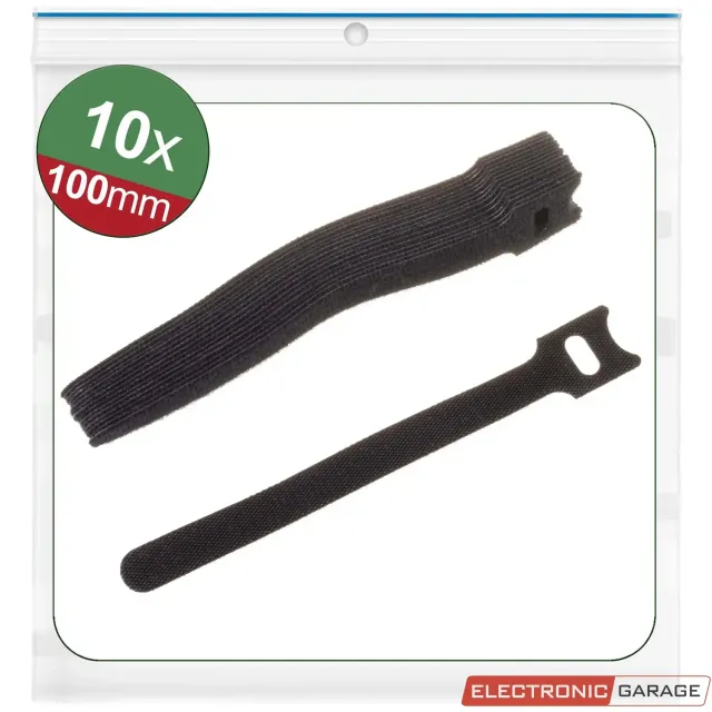 Electronic Garage EG 24CA306 velcrobånd 100x12mm sort 10stk
