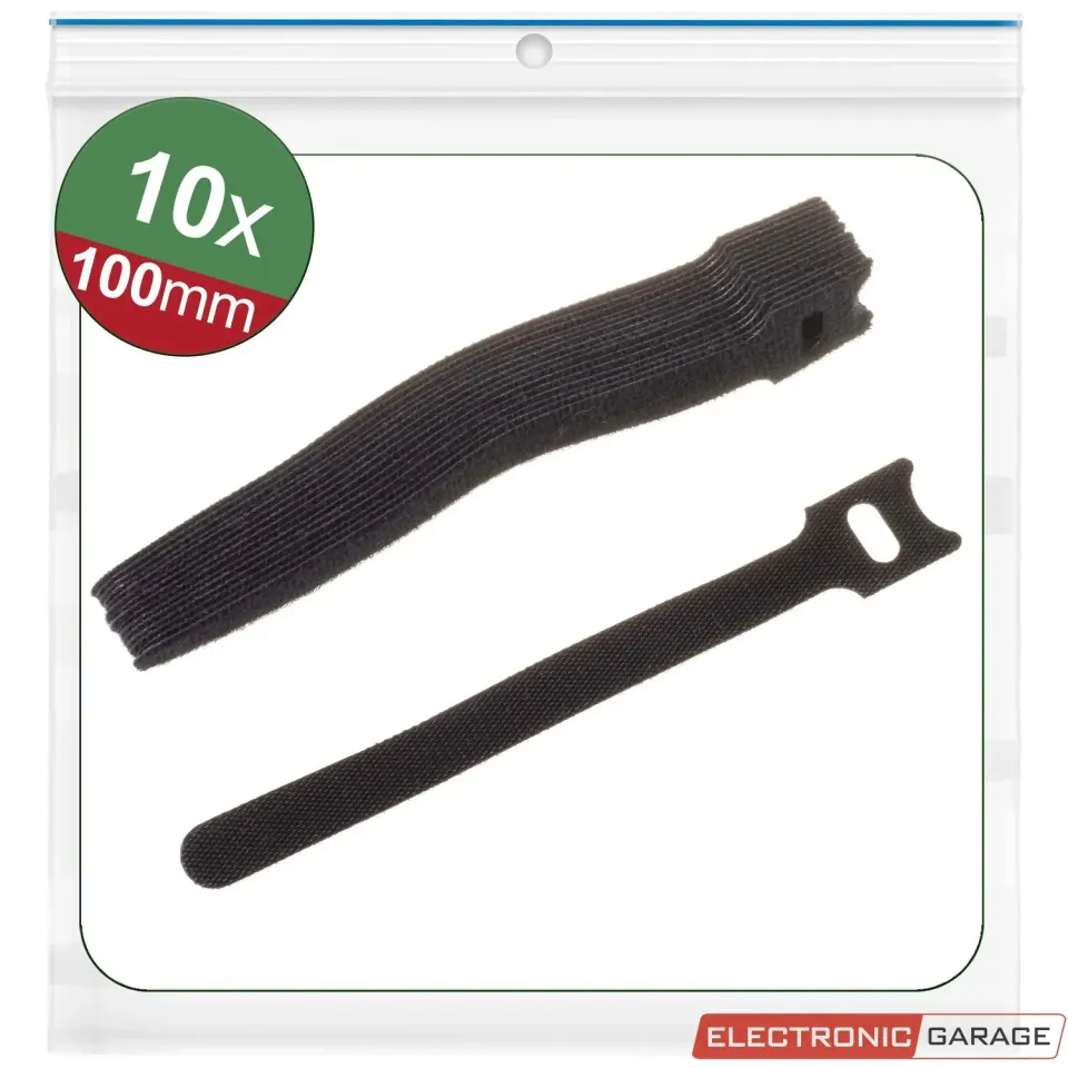 Electronic Garage EG 24CA306 velcrobånd 100x12mm sort 10stk
