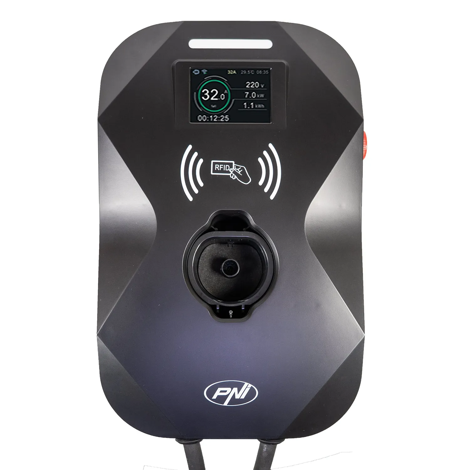 PNI KW11 ladestation 11kW Type 2 4m kabel med display