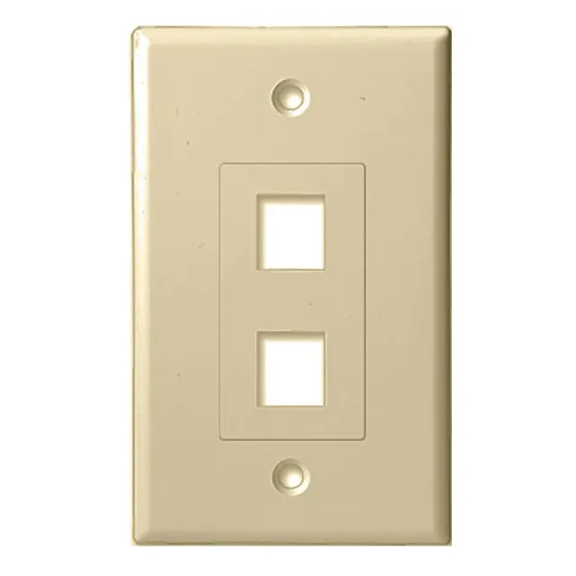 Simply45 202D-IV vægplade 2-port elfenben 10-pak