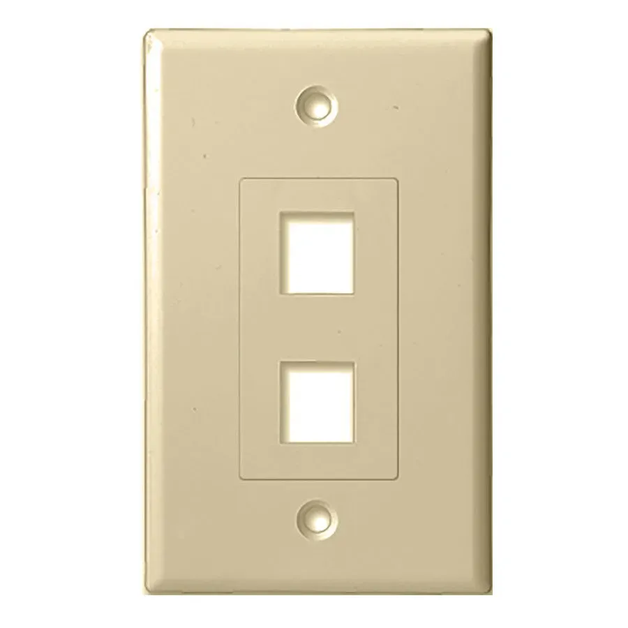 Simply45 202D-IV vægplade 2-port elfenben 10-pak