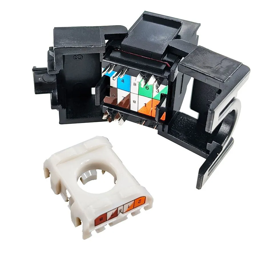 Simply45 Cat5e keystone jack sort 25 stk 180 grader