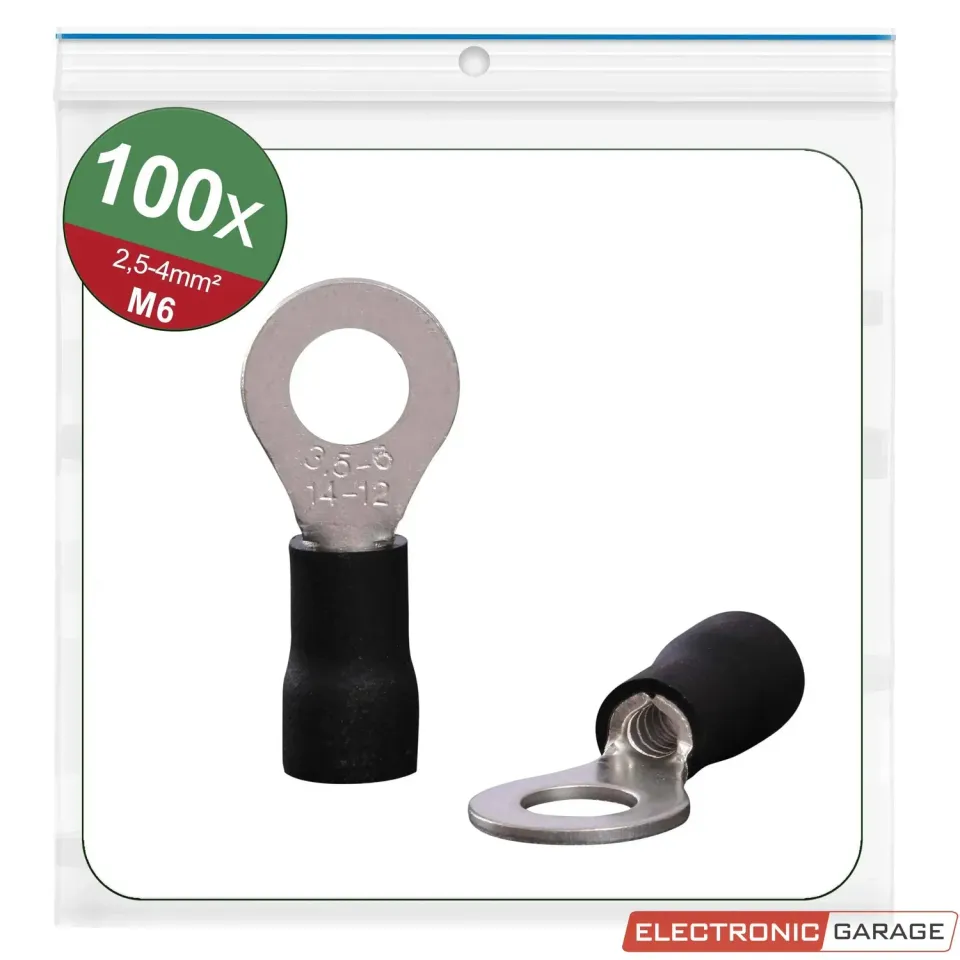 Electronic Garage ringkabelsko M6 sort 2,5-4 mm² 100 stk