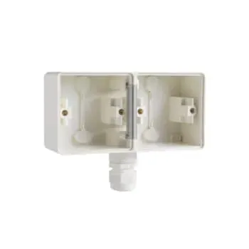 EL-Grossisten 2-modul underlag IP55 hvid M20