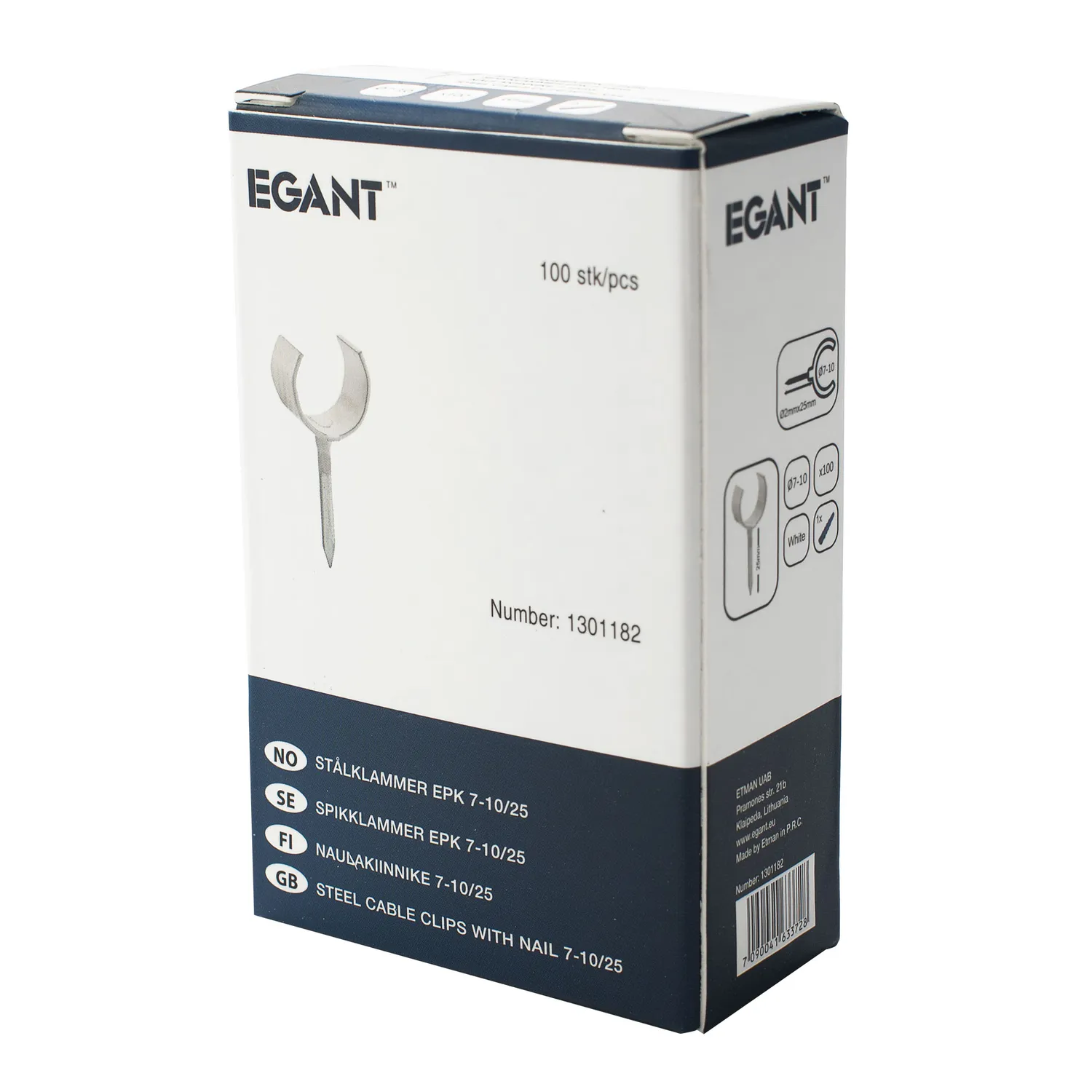 EGANT stålclips 7-10 mm til kabel og rør