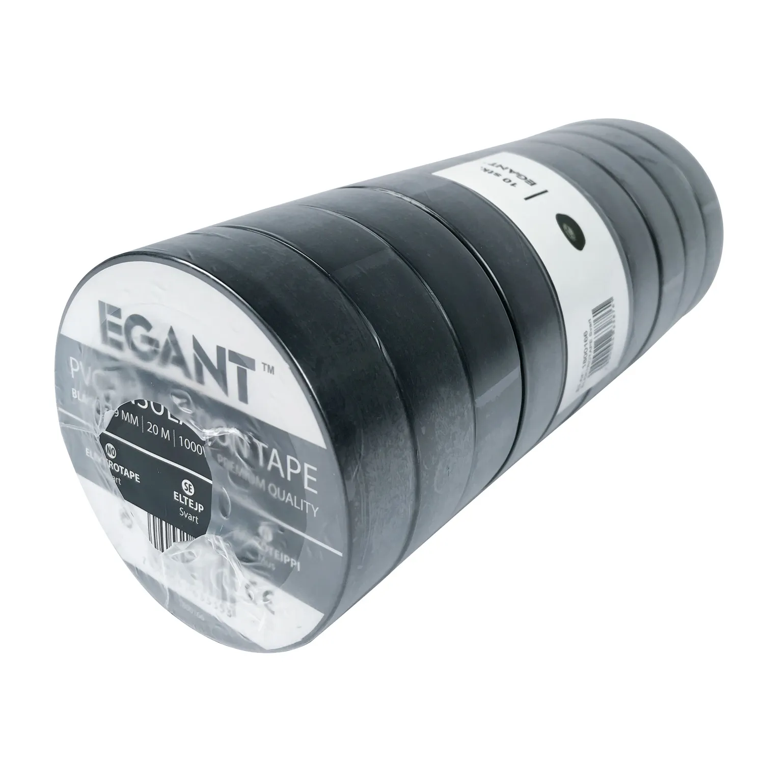 EGANT isoleringstape sort PVC elektrotape