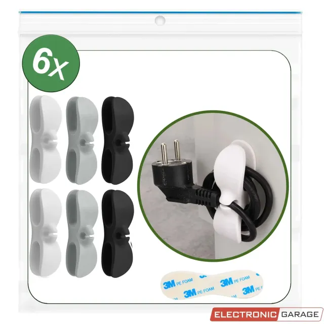 Electronic Garage EG 23CA244 kabelholder selvklæbende 6 stk