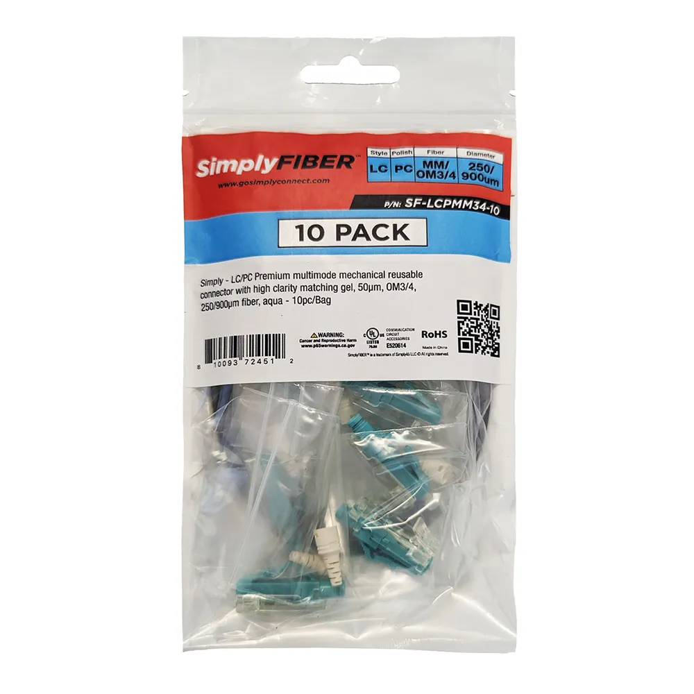 Simply45 LC/PC MM fiberstik multimode aqua 10-pak